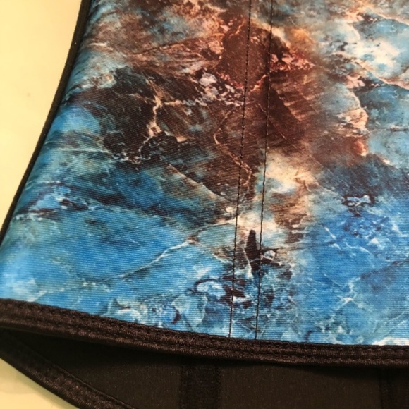 (2XS) OCEAN BLUE MARBLE WAIST TRAINER CORSET - Picture 3 of 8